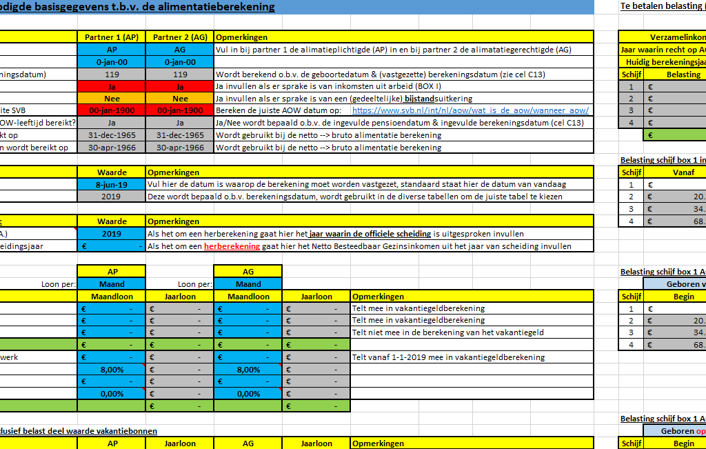 netto partneralimentatie berekenen